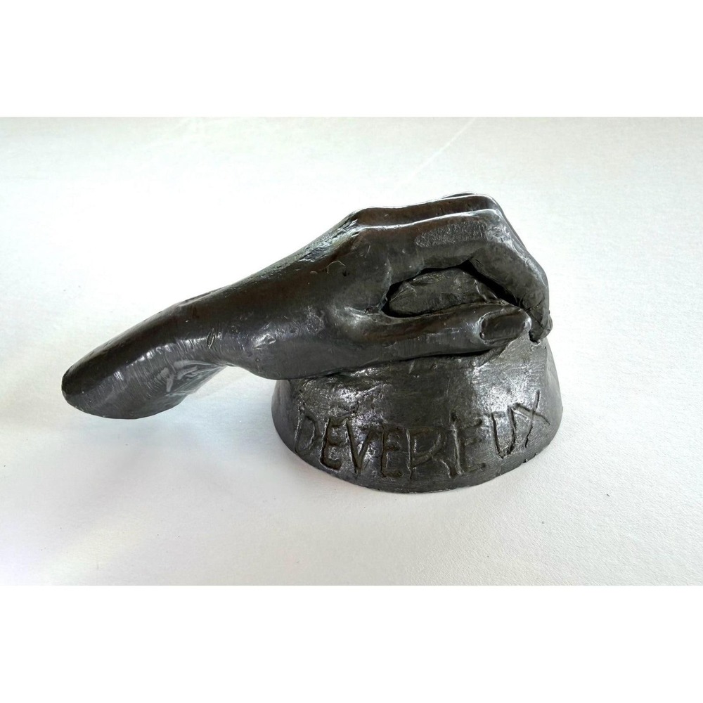Vintage 1982 Devereux Pewter Hand Sculpture Paperweight